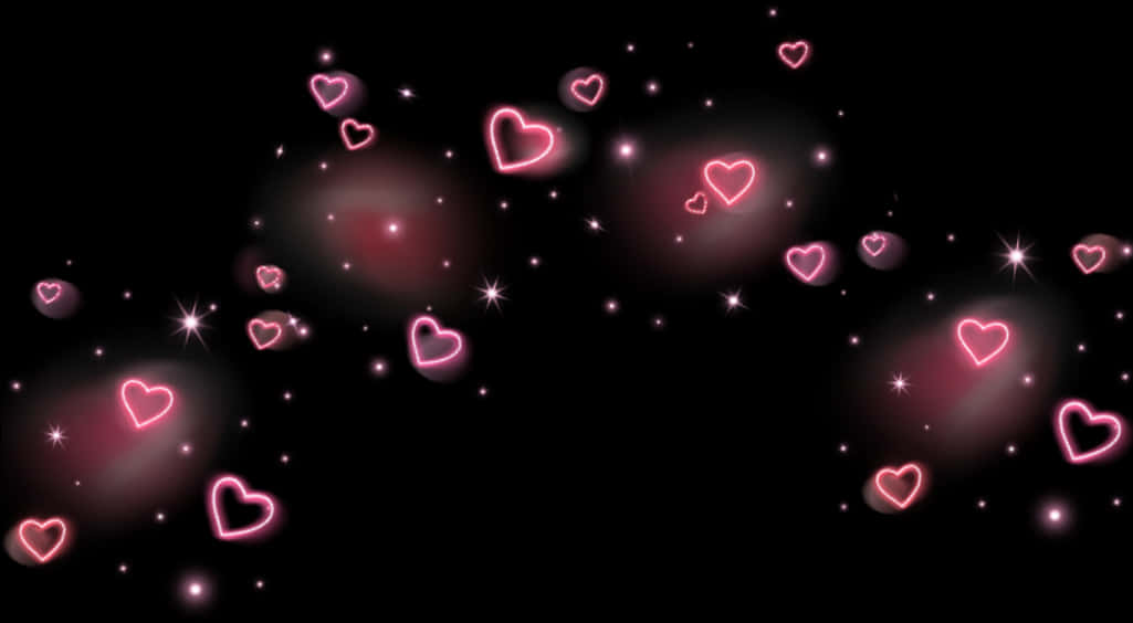 Sparkling Hearts Overlay Background PNG