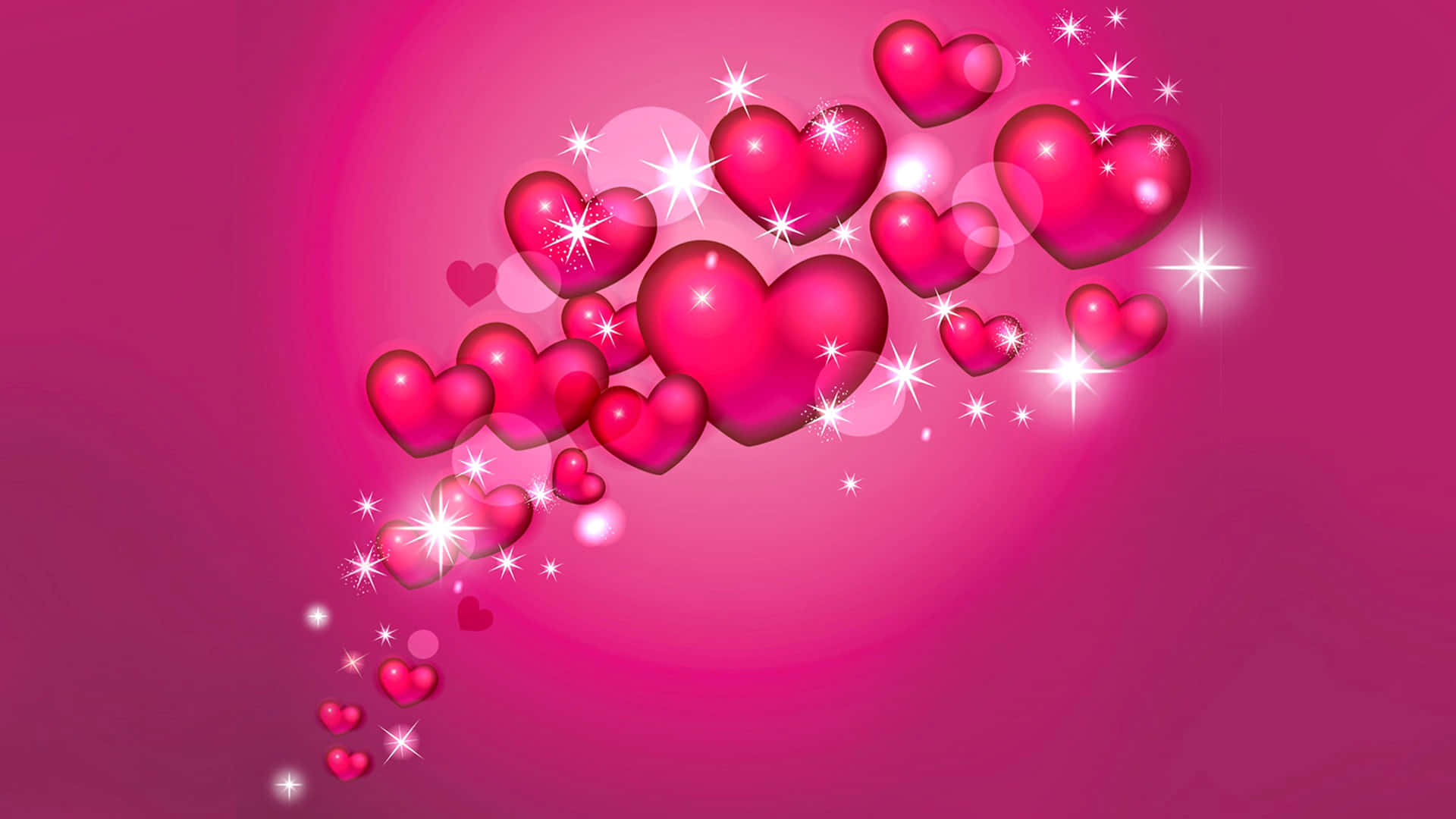 Sparkling Hearts Pink Background PNG