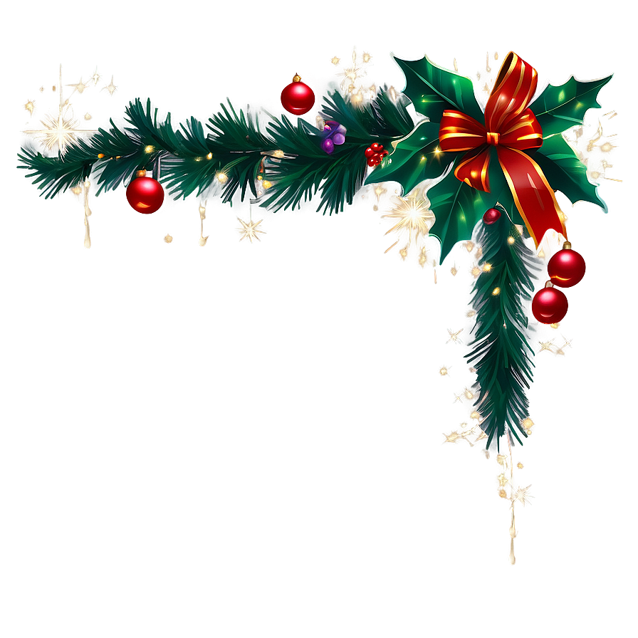 Sparkling Holiday Border Png 06132024 PNG