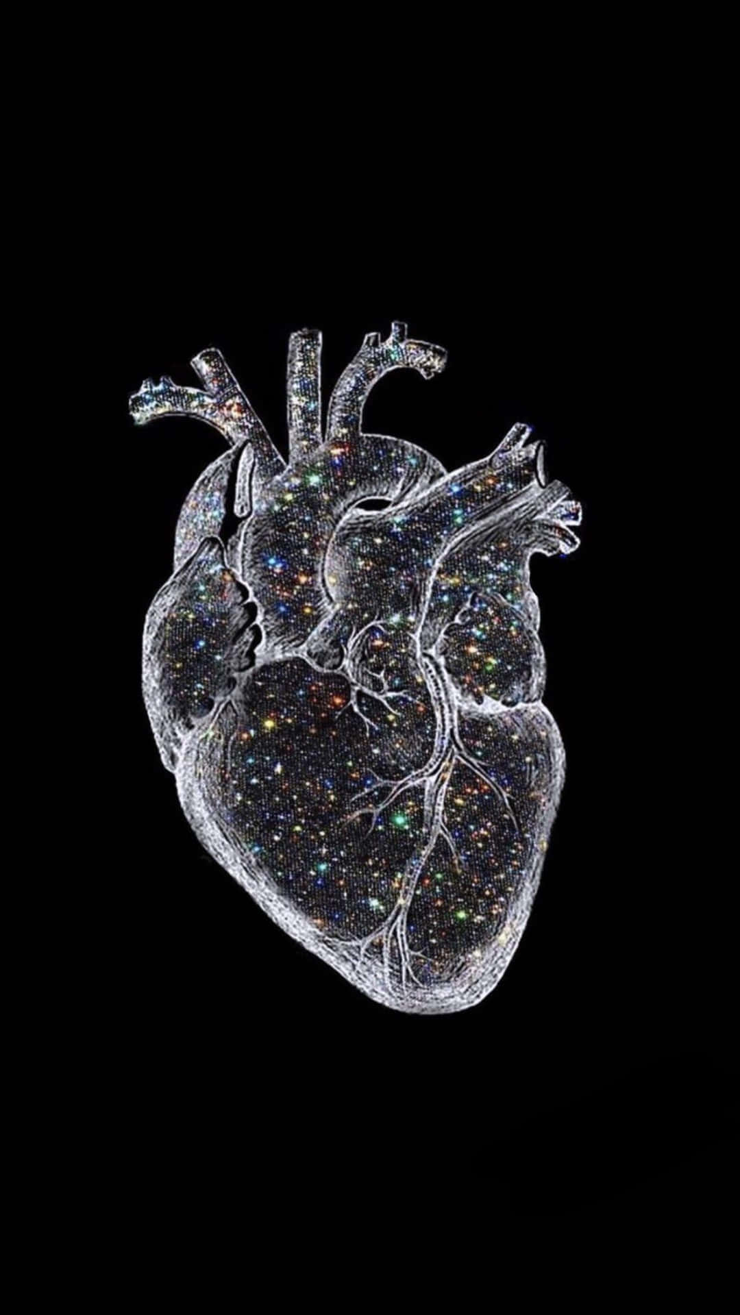 Sparkling Human Heart Artwork Wallpaper