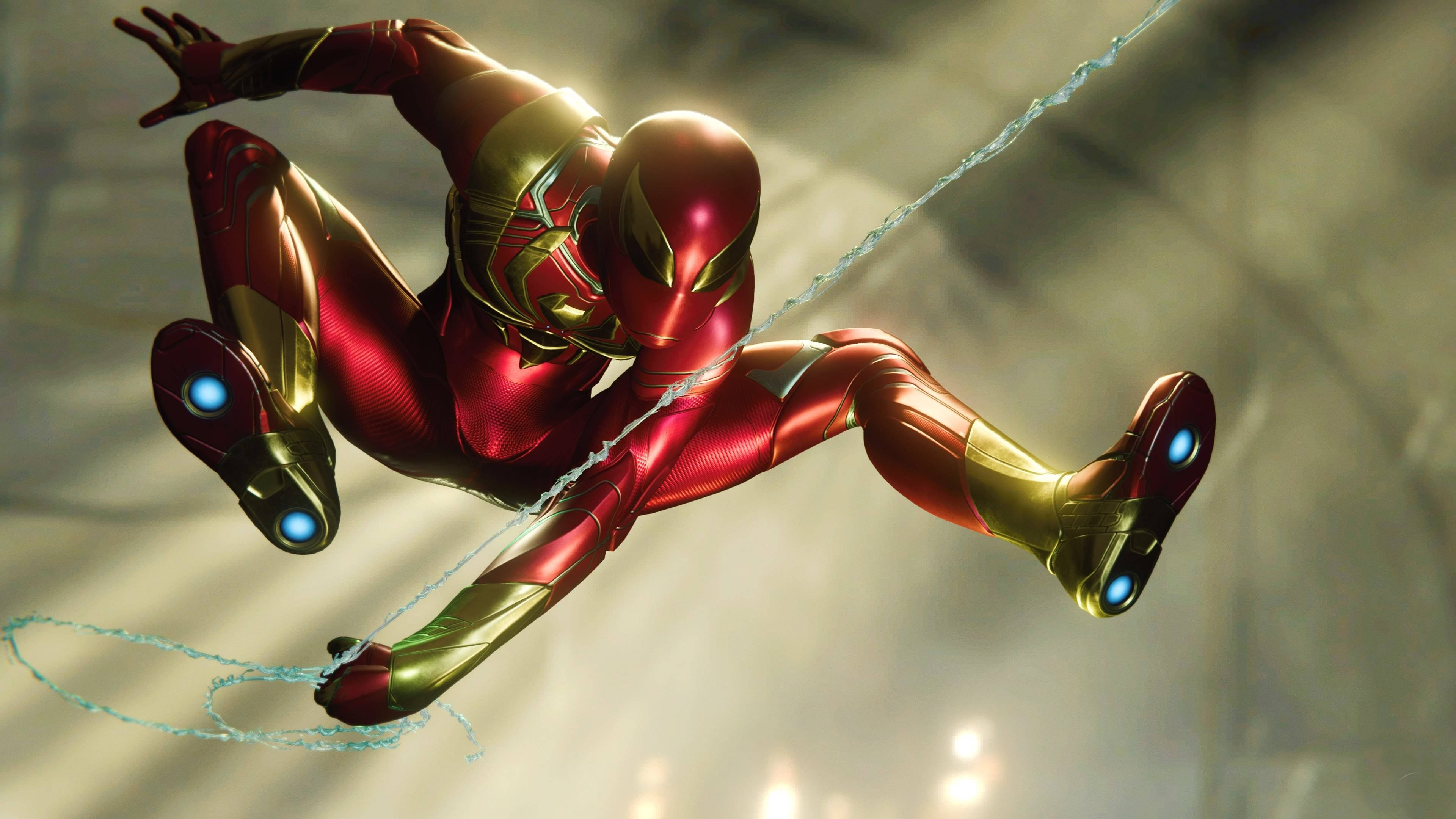 Sparkling Iron Spider Spiderman Suit Wallpaper