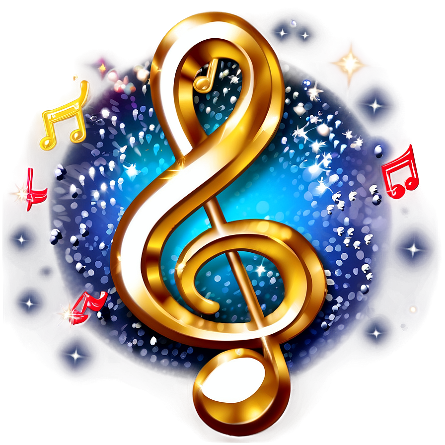 Sparkling Music Note Emblem Png Vem61 PNG
