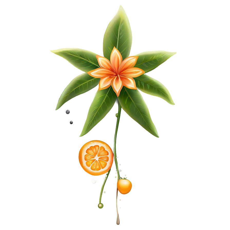 Sparkling Orange Flora Png Cdo14 PNG