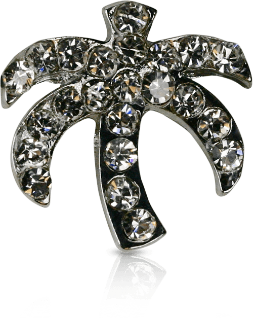 Sparkling Palm Tree Brooch PNG