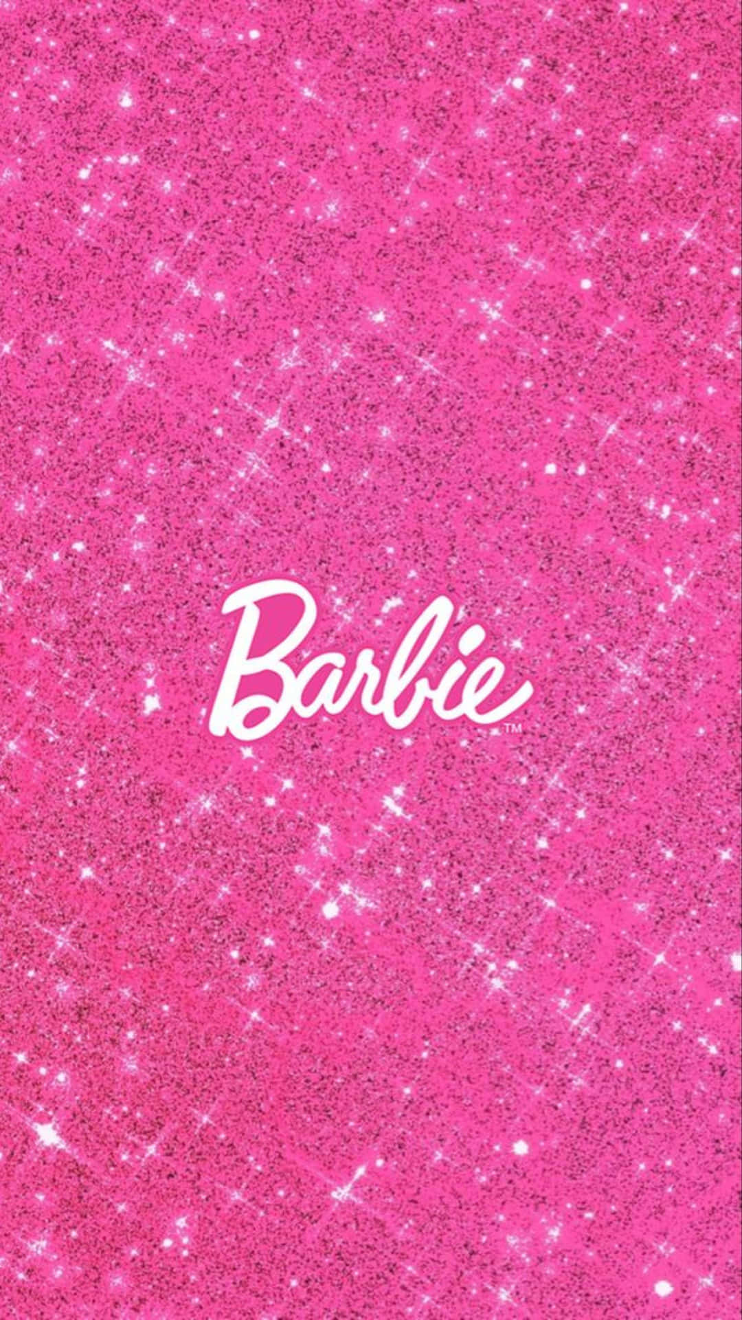 Sparkling Pink Barbie Logo Wallpaper Wallpaper