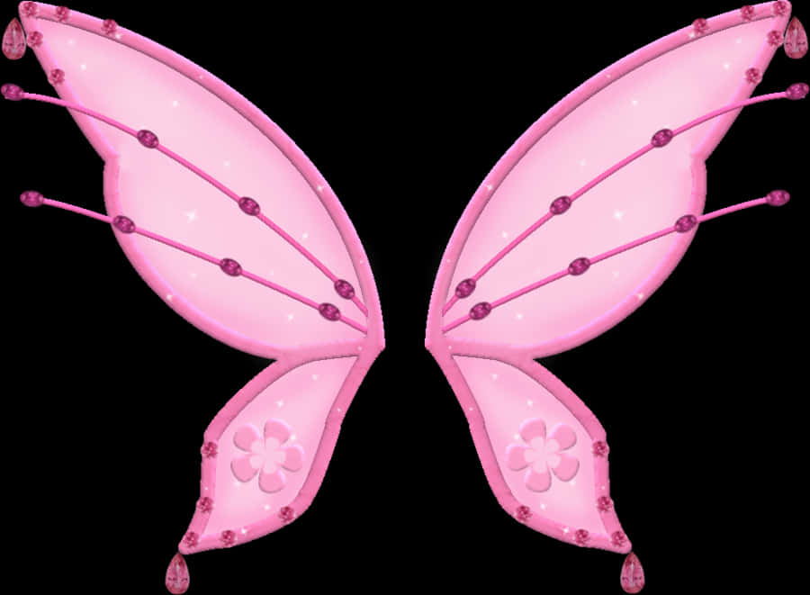 Sparkling Pink Butterfly Graphic PNG