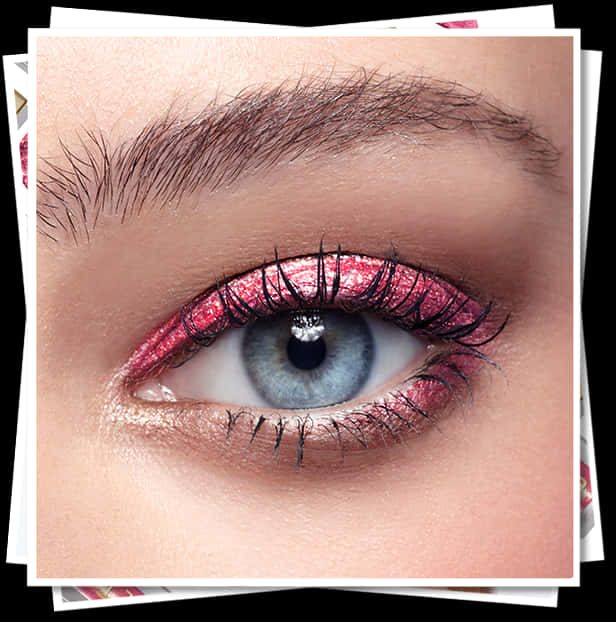 Sparkling Pink Eyeshadow Closeup PNG