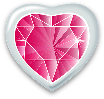 Sparkling Pink Gemstone Heart PNG