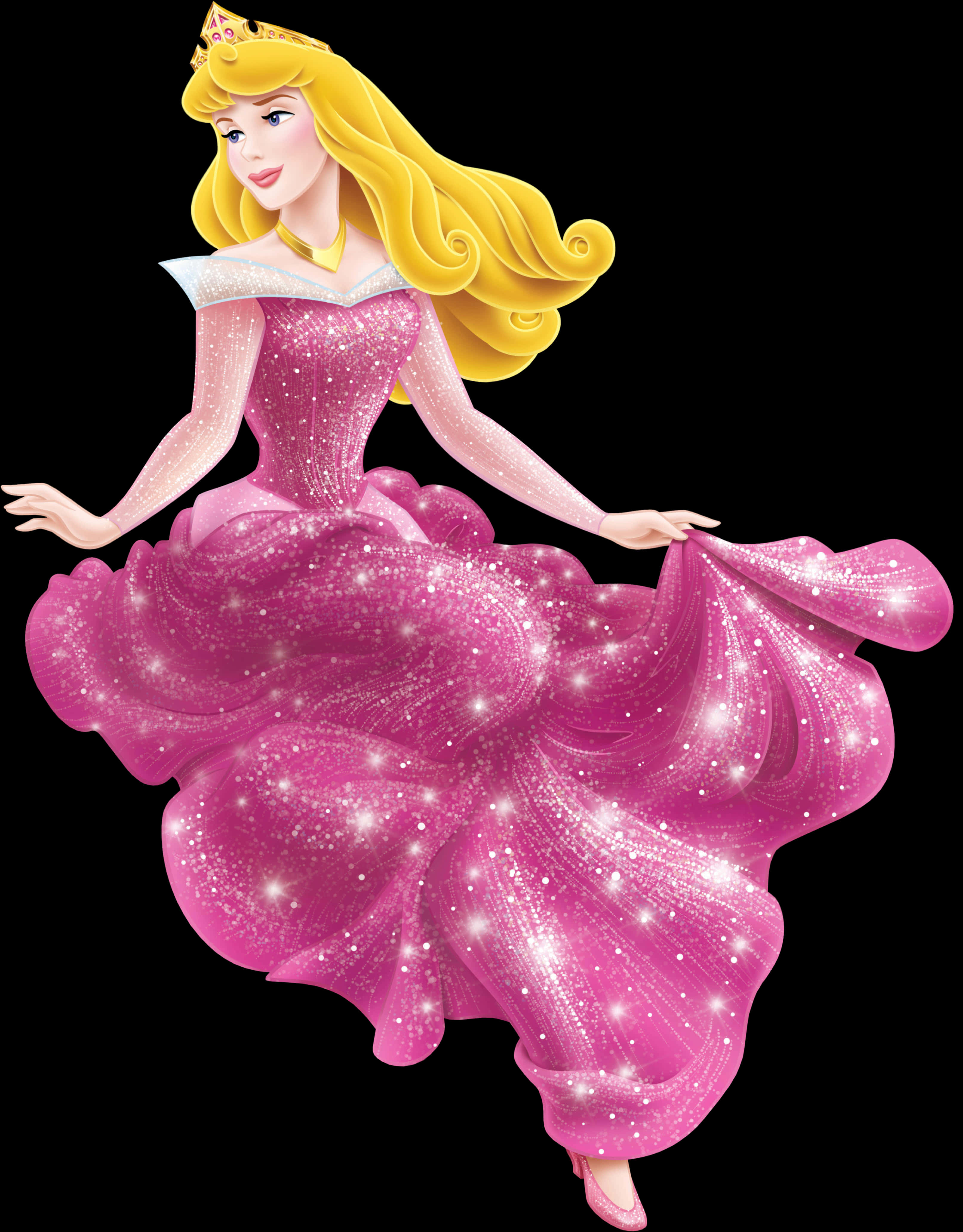 Sparkling Pink Gown Princess PNG
