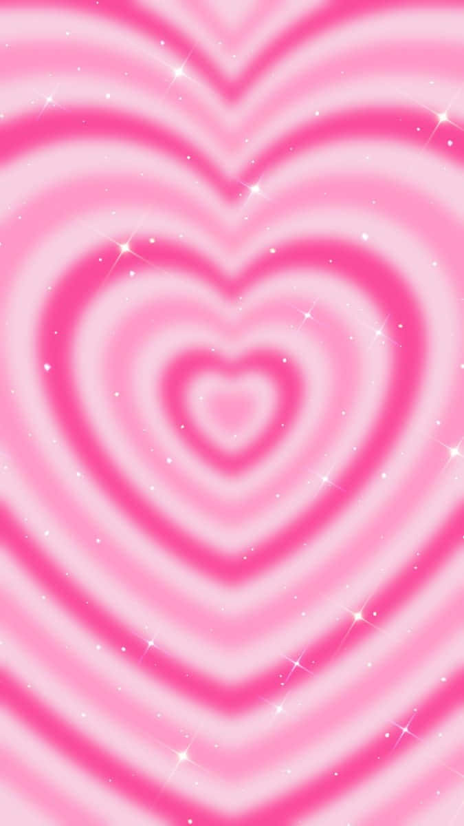 Sparkling Pink Heart Concentric Waves.jpg Wallpaper