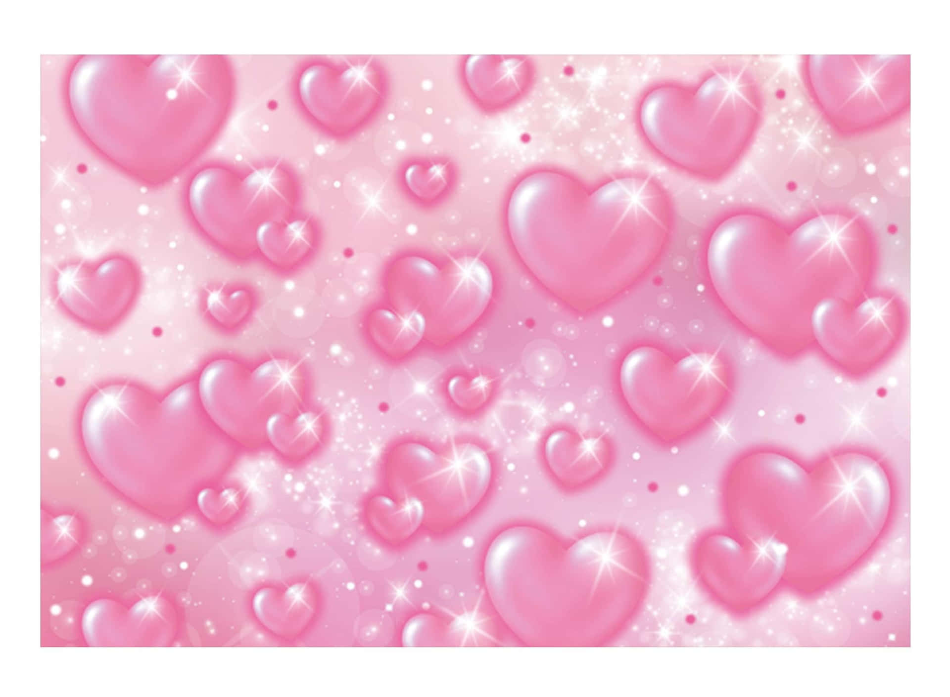 Sparkling Pink Hearts Background Wallpaper