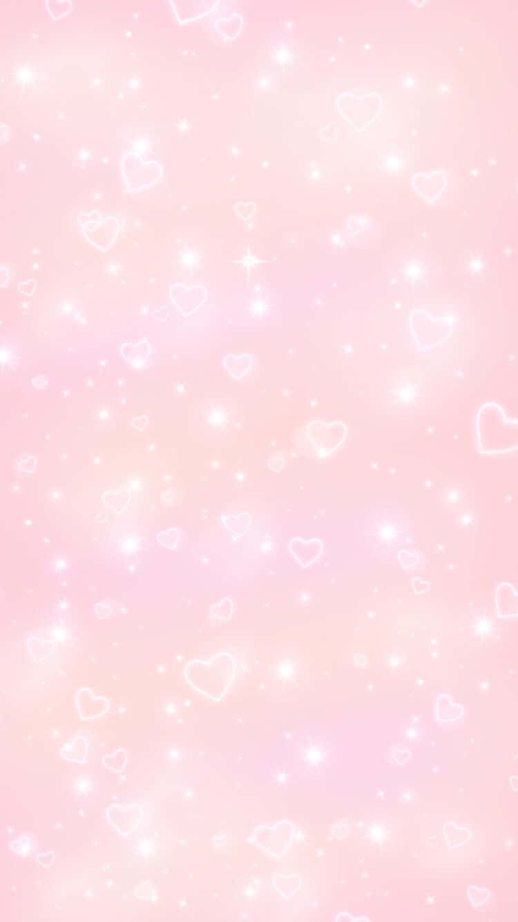 Sparkling Pink Hearts Background Wallpaper