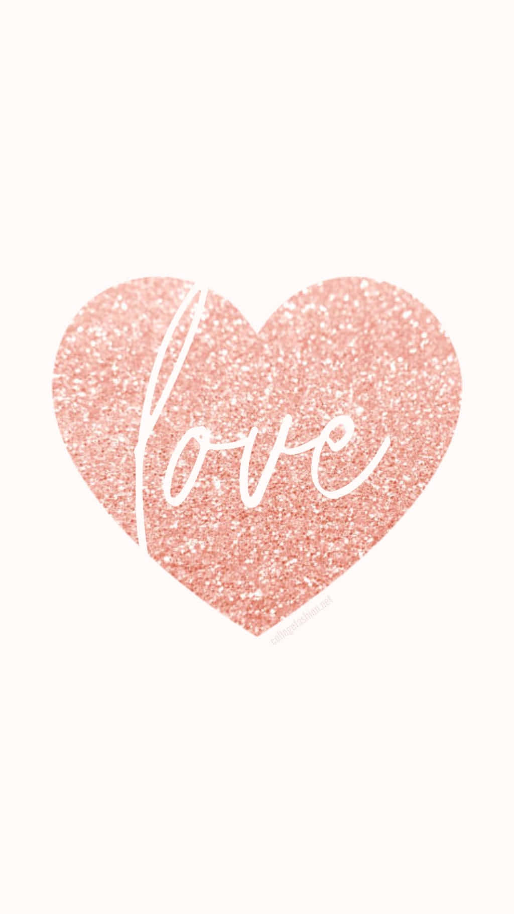 Sparkling Pink Love Heart Aesthetic Wallpaper