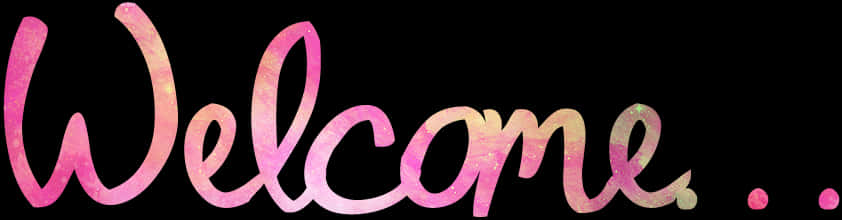Sparkling Pink Welcome Text PNG