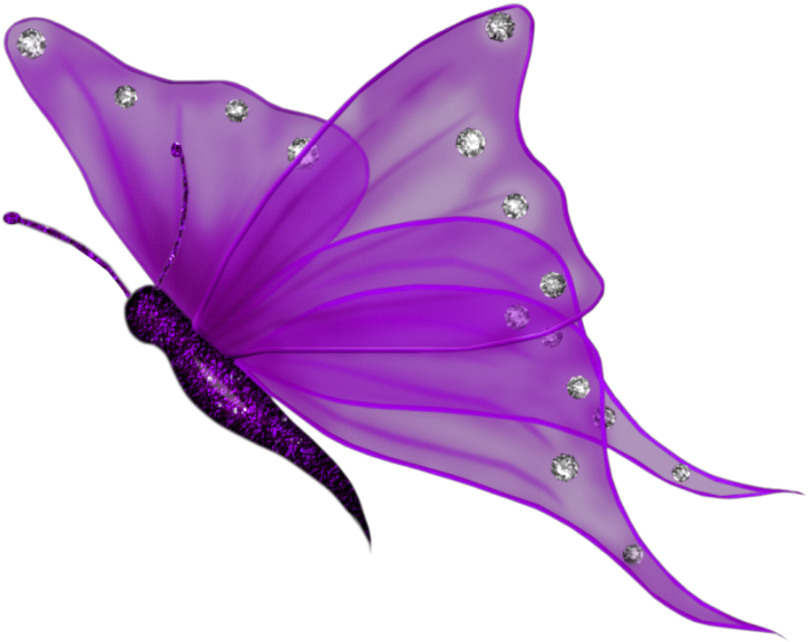 Sparkling Purple Butterfly PNG
