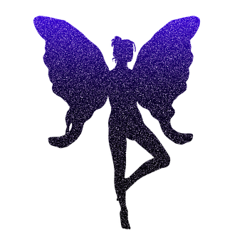 Sparkling Purple Fairy Silhouette PNG