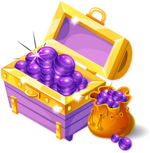Sparkling Purple Treasure Chest PNG