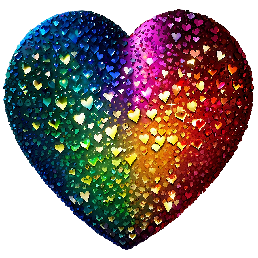 Sparkling Rainbow Heart Png 06252024 PNG