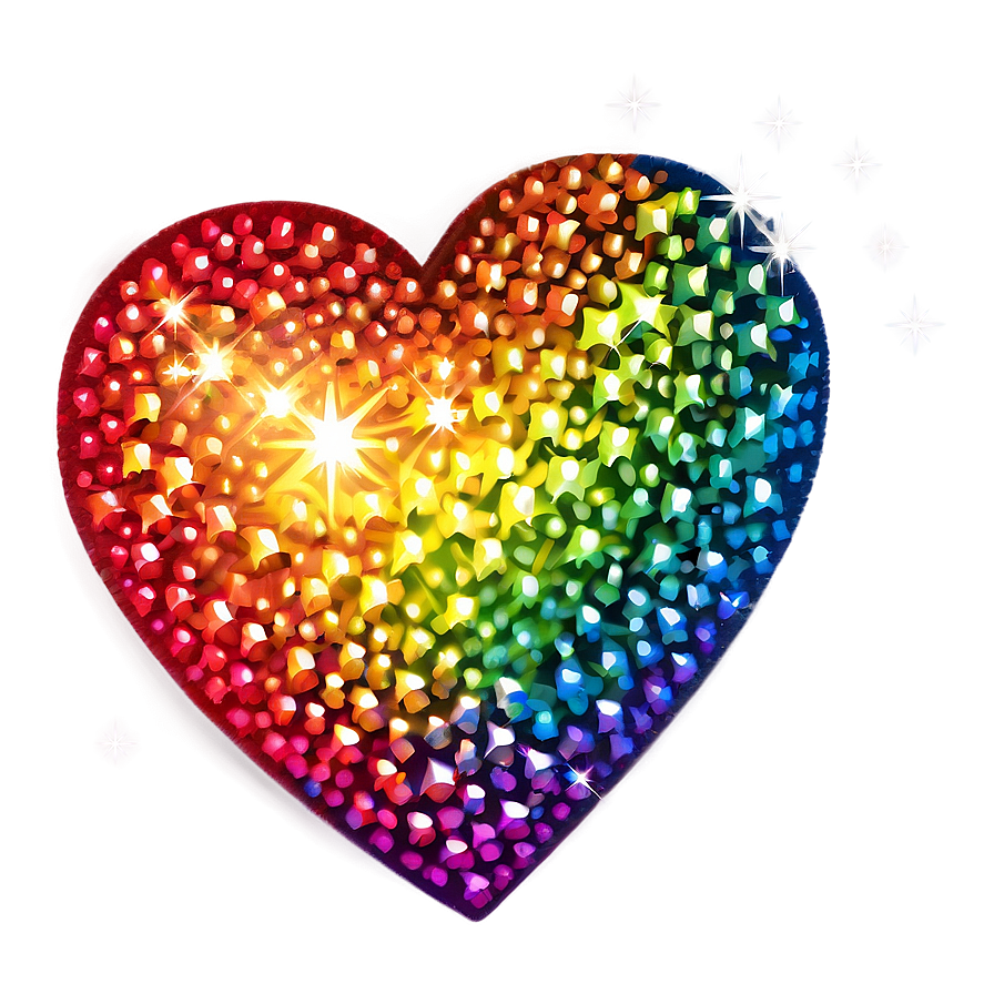 Sparkling Rainbow Heart Png Bkf83 PNG