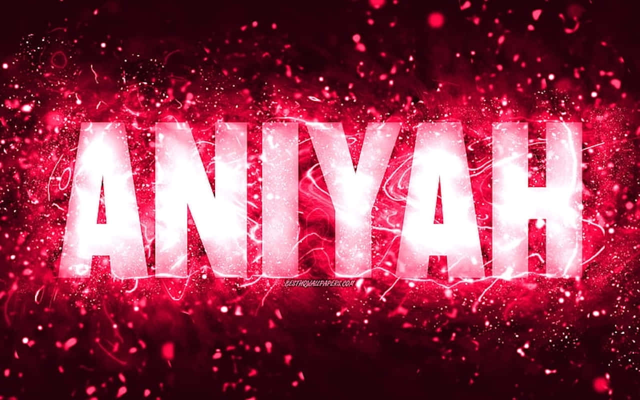 Sparkling Red Aniyah Name Design Wallpaper