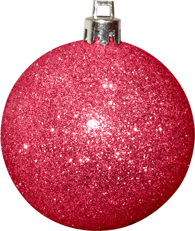 Sparkling Red Christmas Ornament PNG