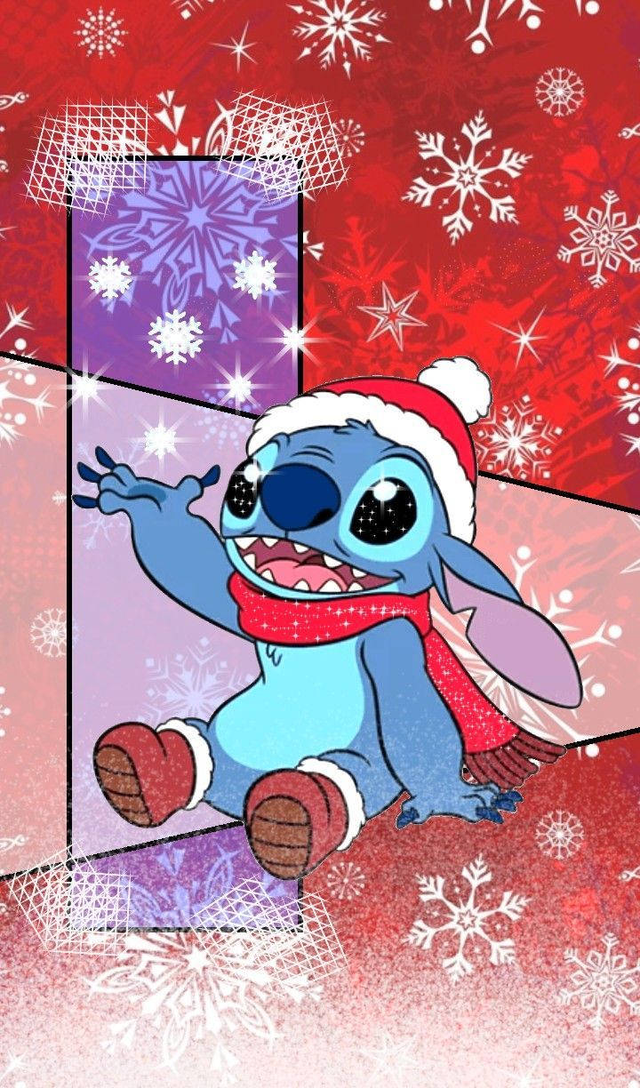 Download Sparkling Red Christmas Stitch Wallpaper | Wallpapers.com