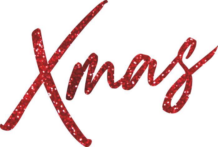 Sparkling Red Xmas Text PNG