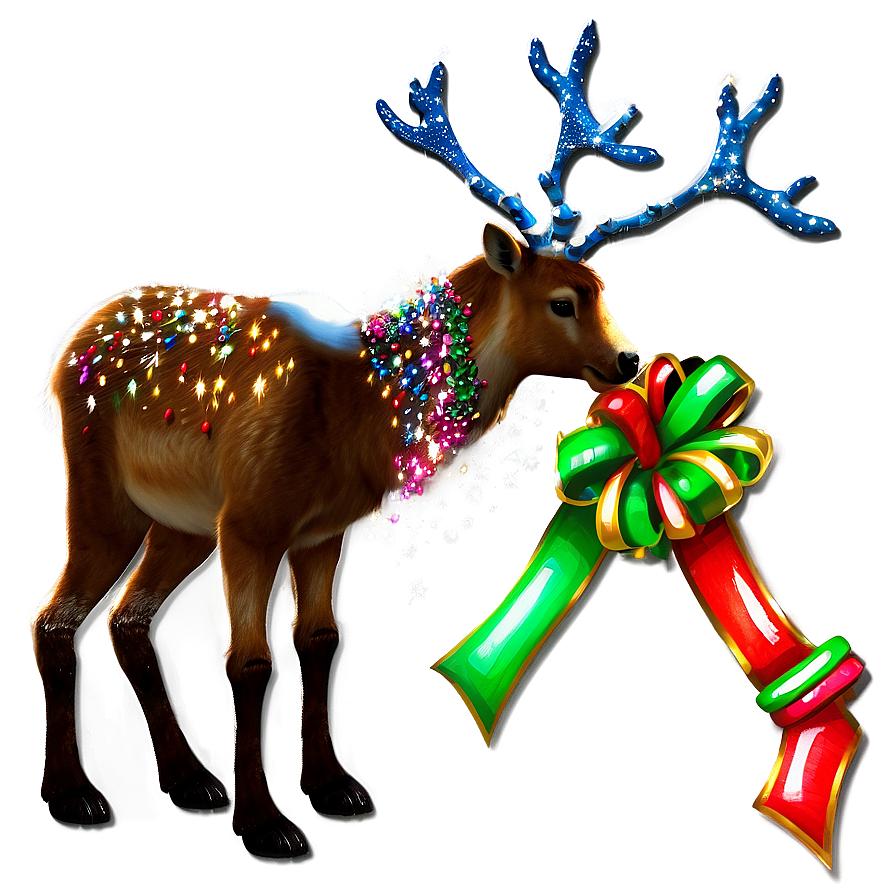 Download Sparkling Reindeer Png Fax | Wallpapers.com