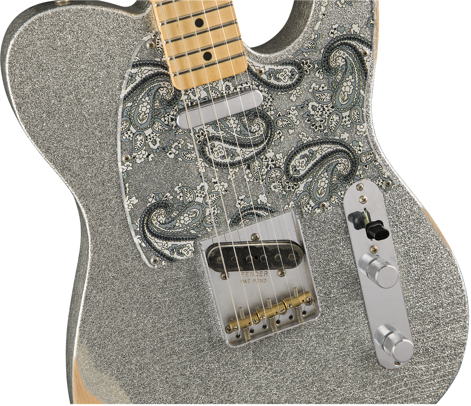 Sparkling Silver Guitar Body PNG