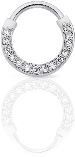 Sparkling Silver Hoop Piercing Jewelry PNG