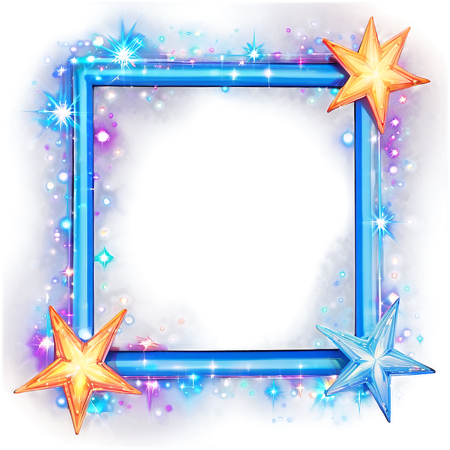 Sparkling Star Frame Png 06252024 PNG
