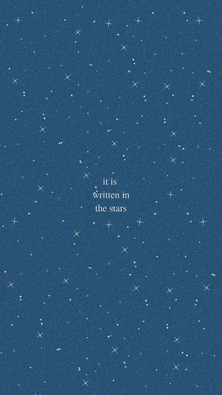 Sparkling Stars On Blue Aesthetic Quote Iphone Wallpaper