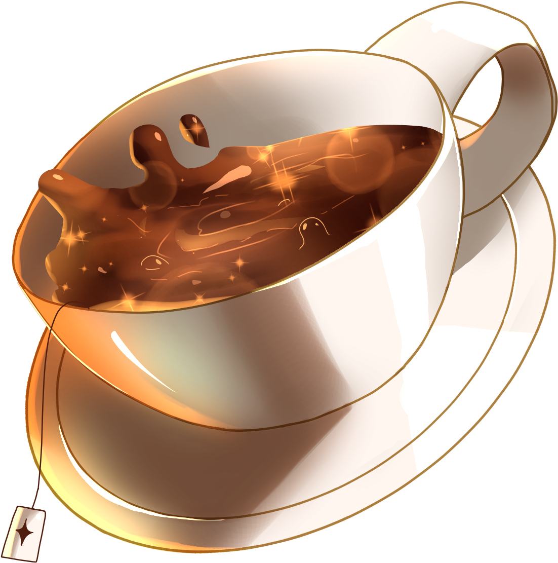 Sparkling Teain Cup Illustration PNG