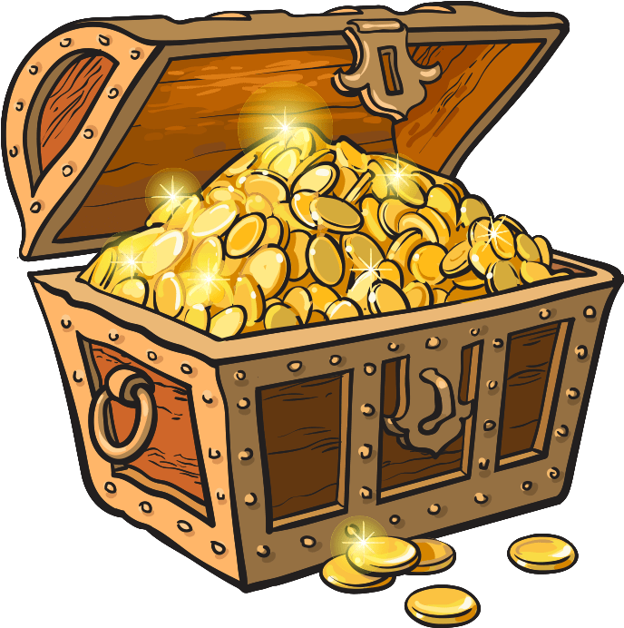 Sparkling Treasure Chest Fullof Gold Coins.png PNG