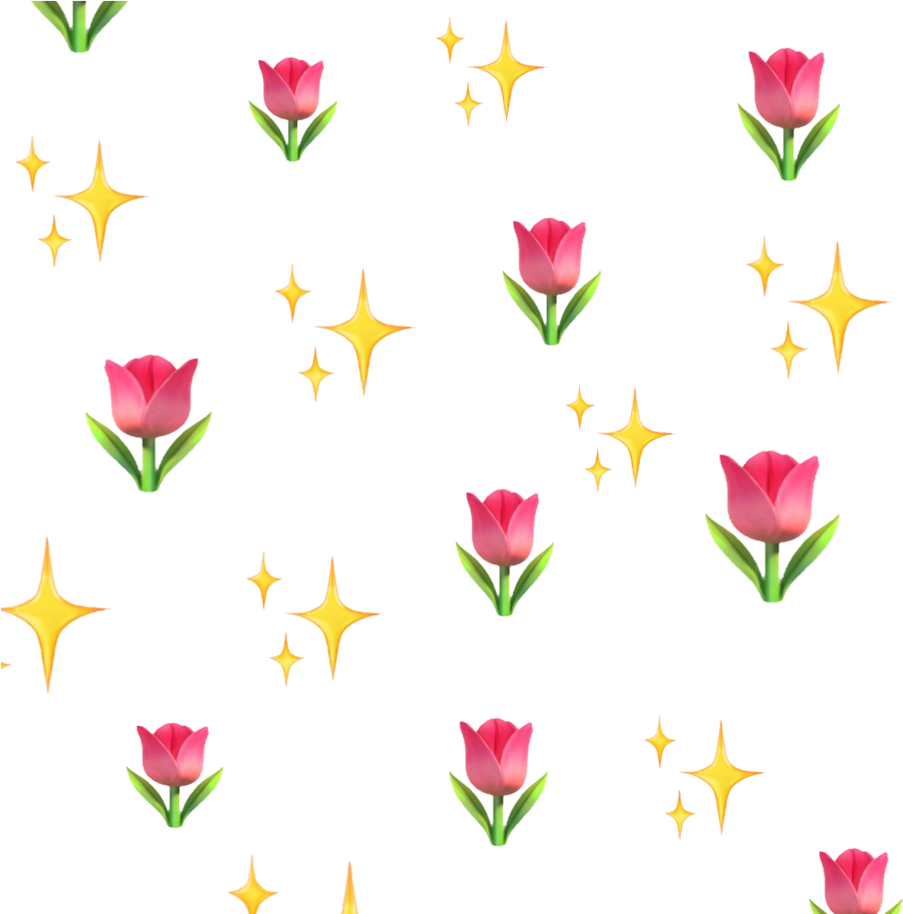 Sparkling Tulips Pattern PNG