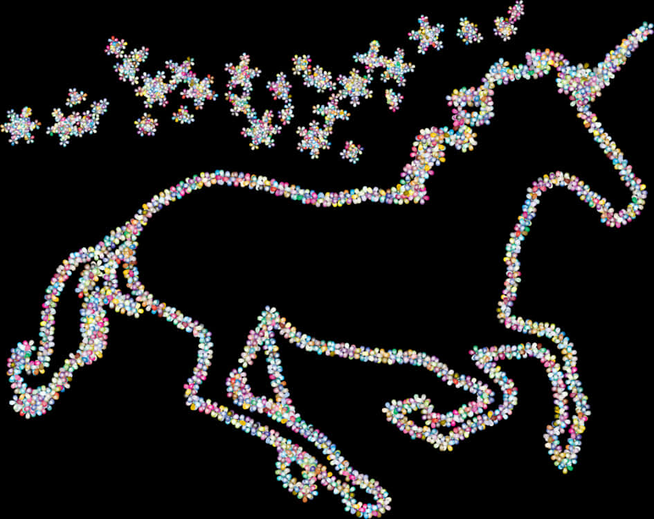 Sparkling Unicorn Constellation PNG