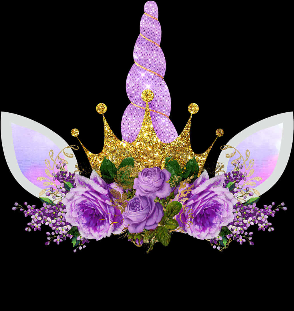 Sparkling Unicorn Crown Graphic PNG