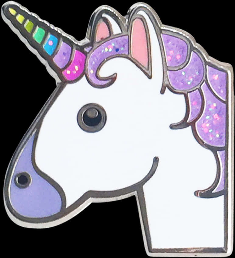Sparkling Unicorn Head Pin PNG