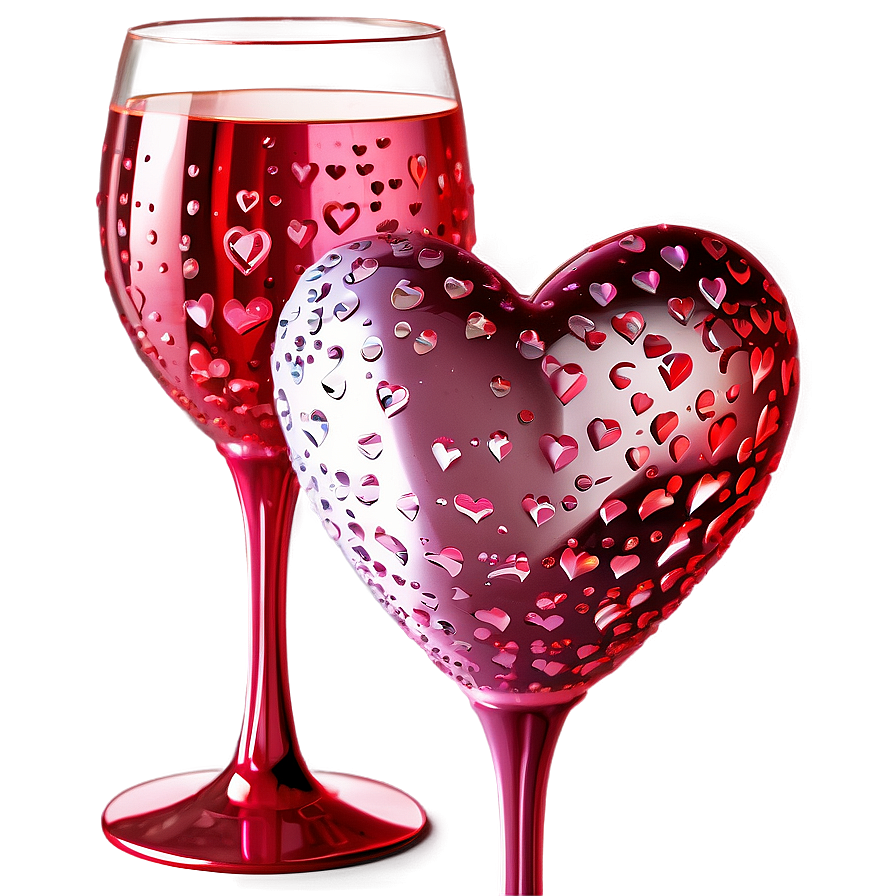 Sparkling Valentine's Day Wine Png 06202024 PNG