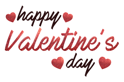 Sparkling Valentines Day Greeting PNG