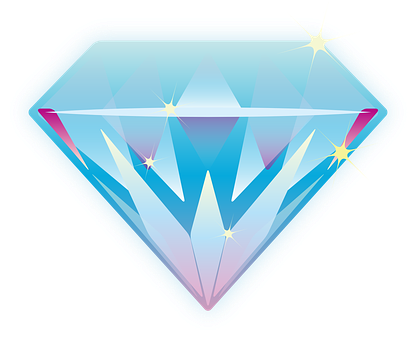 Sparkling Vector Diamond Illustration PNG