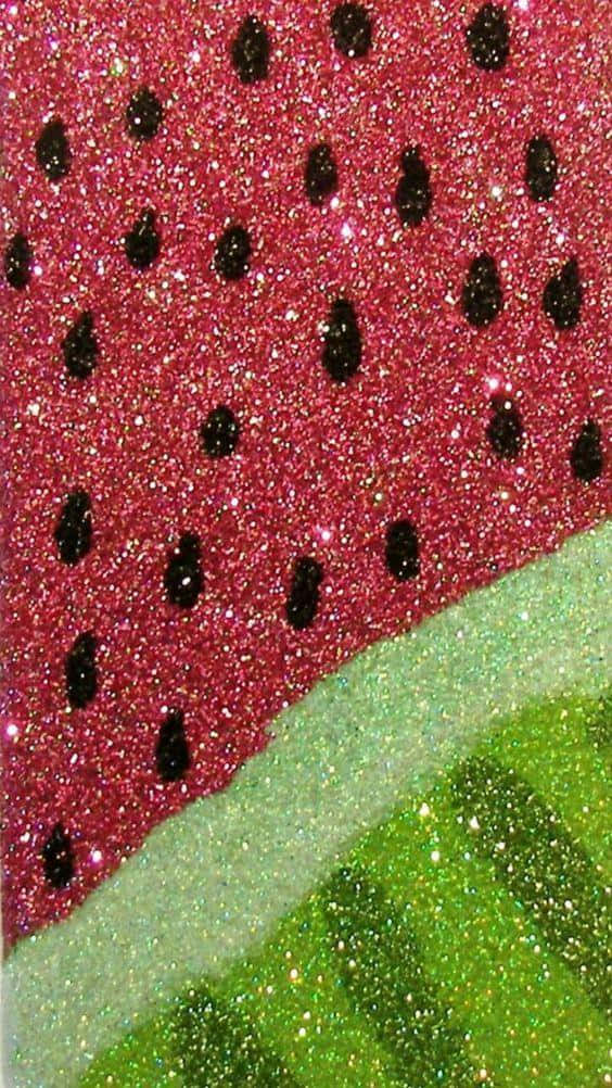 Sparkling Watermelon Glitter Texture Wallpaper