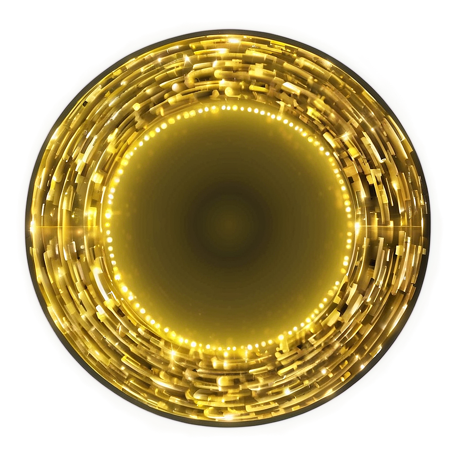 Sparkling Yellow Circle Perspective Png 06122024 PNG