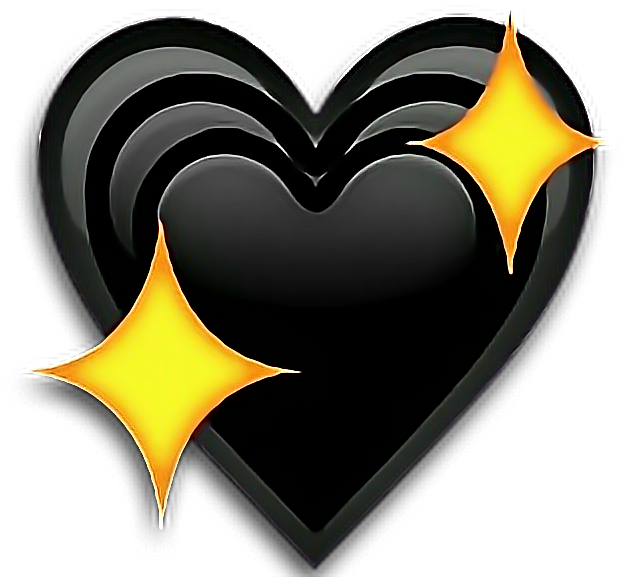 Sparkling_ Black_ Heart_ Emoji PNG