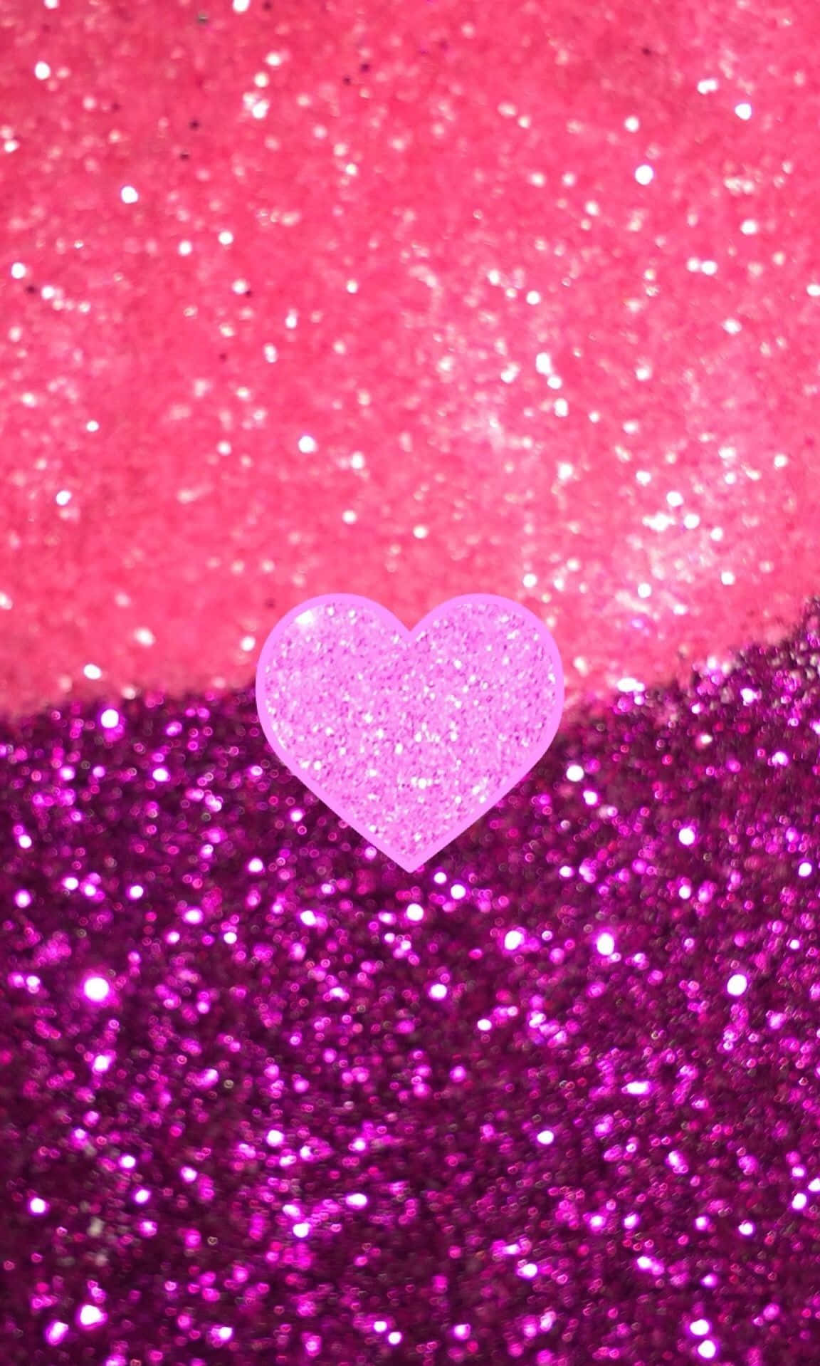 Pink Glitter Background With A Heart