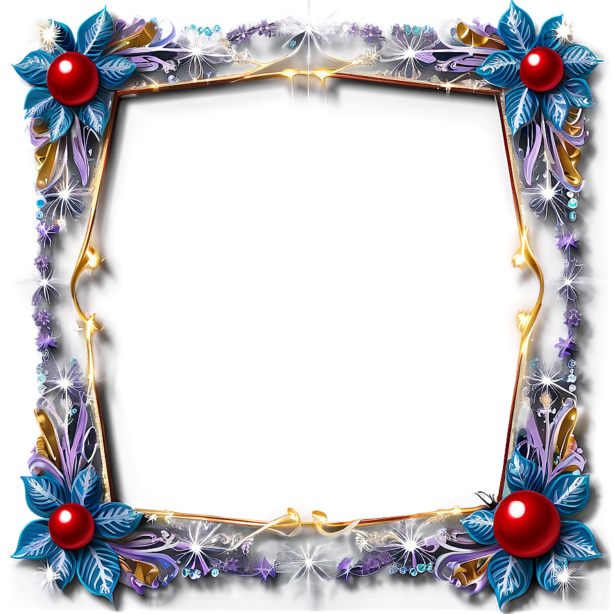 Sparkly Christmas Frame Png Fxq PNG