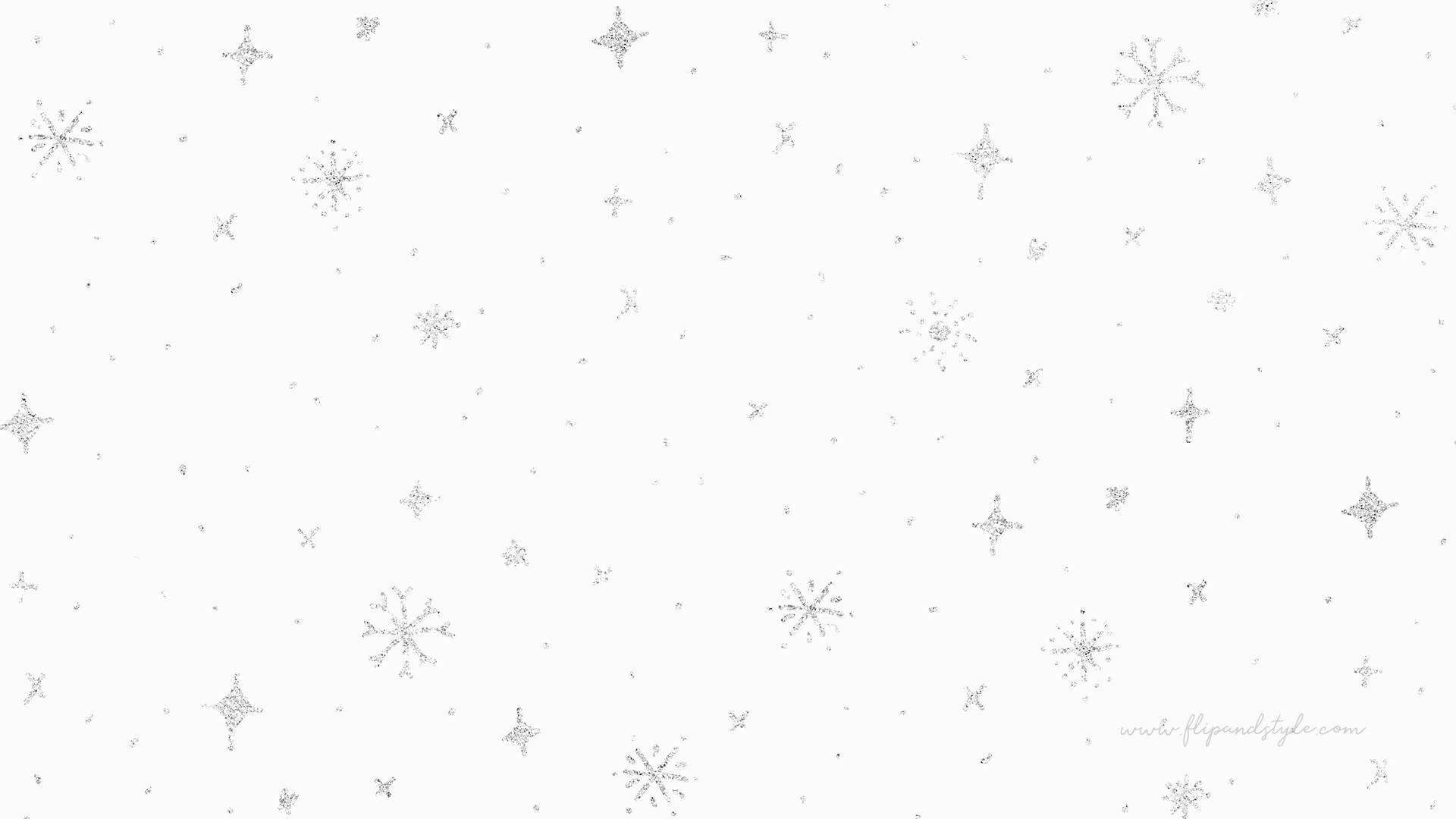 Sparkly Snowflakes On White Background Wallpaper