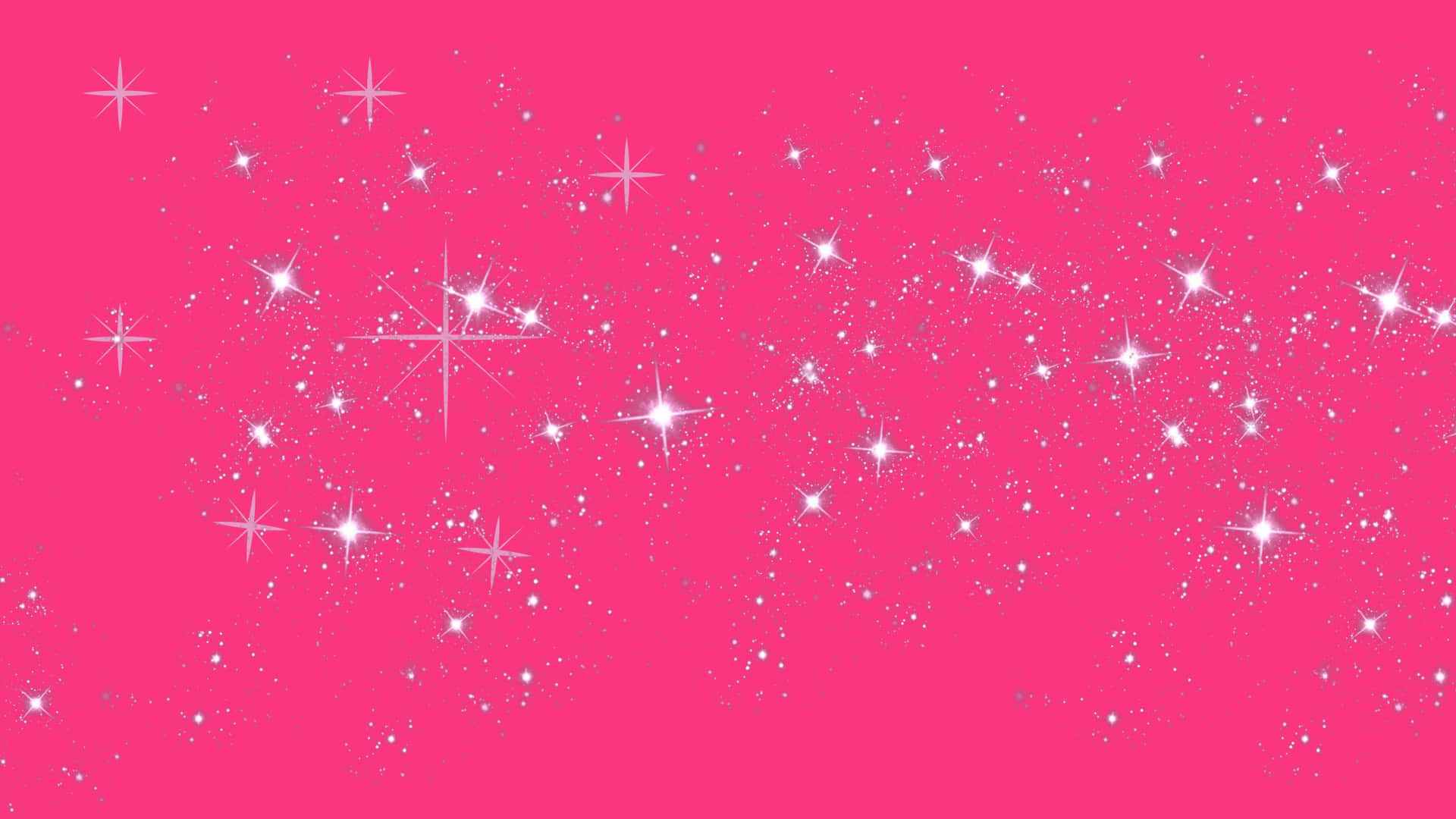 White Stars Sparkly Pink Background