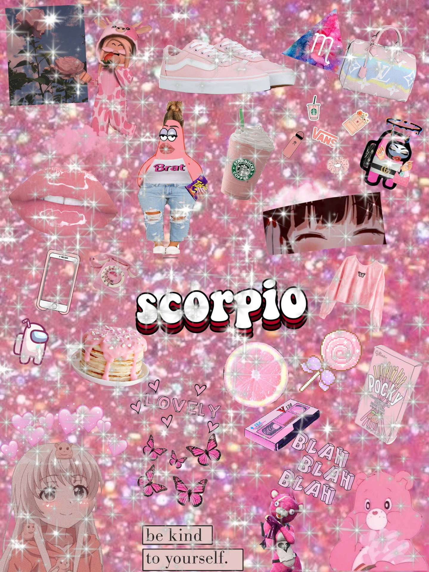 Sparkly Pink Scorpio Æstetisk Wallpaper