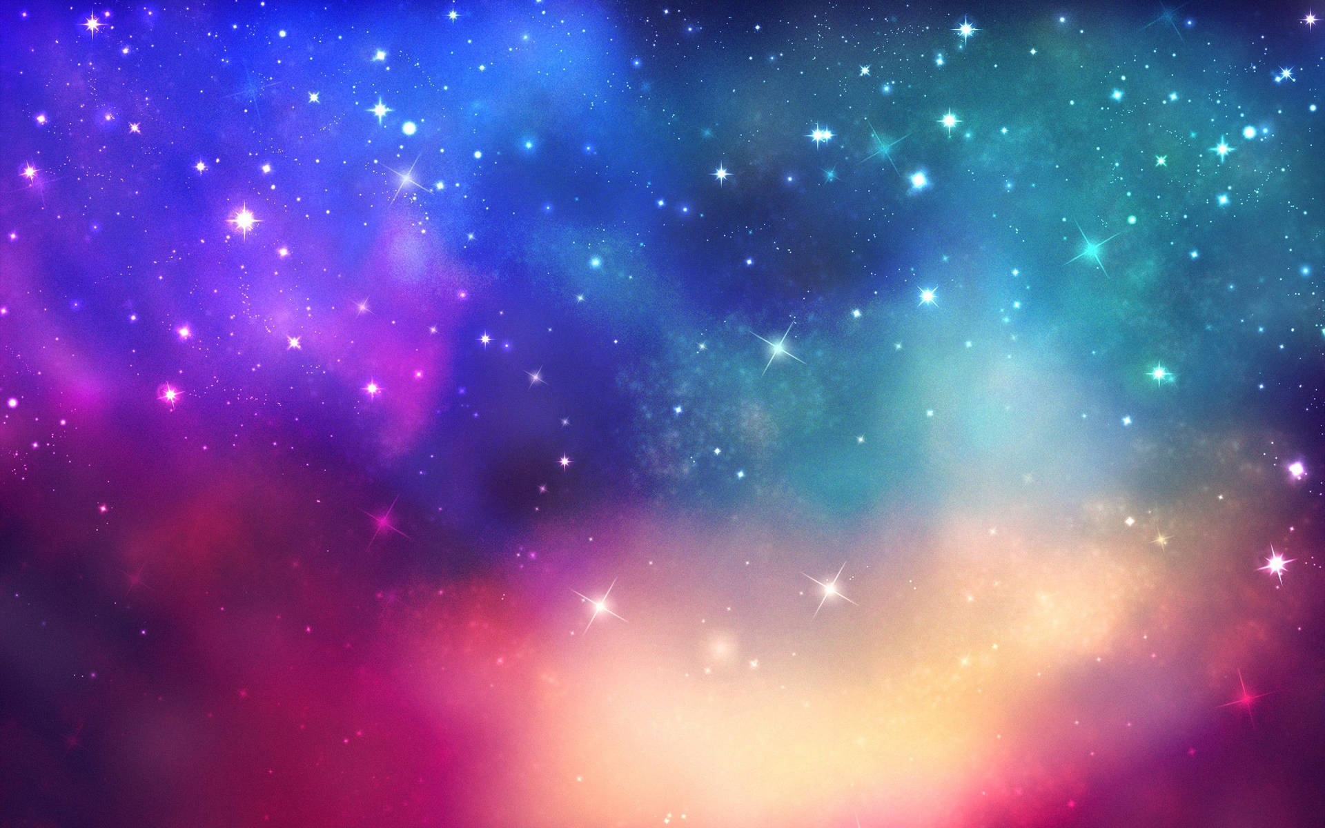 Sparkly Rainbow Galaxy Vast Cosmos Wallpaper